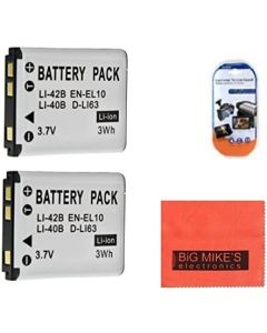 2-Pack of EN-EL10 Batteries for Nikon Coolpix S60, S80, S200, S210, S220, S230, S500, S510, S520, S570, S600, S700, S3000, S4000, S5100 Digital Camera + More!!
