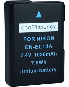 ecoEfficiency Fully Decoded EN-EL14, EN-EL14A Battery for Nikon D3400 Digital SLR Camera