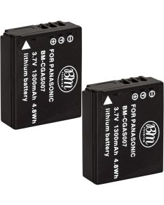 BM Premium 2-Pack of CGA-S007 Batteries for Panasonic DMC-TZ1, DMC-TZ2, DMC-TZ3, DMC-TZ4, DMC-TZ5, DMC-TZ11, DMC-TZ15, DMC-TZ50 Digital Camera