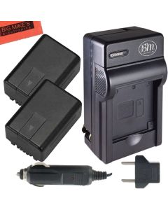 Pack of 2 VW-VBK180 Batteries and Battery Charger for Panasonic HC-V10 HC-V100 HC-V500 HC-V700 Camcorder