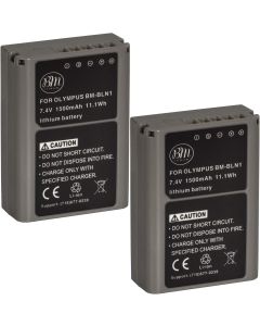 BM Premium 2-Pack Fully Decoded BLN1 Batteries for Olympus Pen F, OM-D E-M1, OM-D E-M5, OM-D E-M5 Mark II, OM-D E-P5 Digital SLR Camera