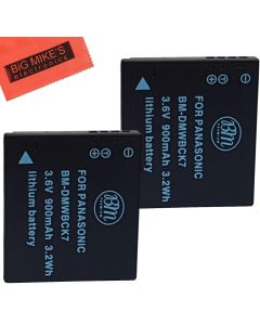 Pack of 2 DMW-BCK7 Batteries for Panasonic Lumix DMC-FH25, FH27, FP5, FP7, FS16, FS18, FS22, FS35, FS37, DMC-S1, DMC-S2, DMC-S3, DMC-SZ1, DMC-SZ5, DMC-SZ7, DMC-TS20, DMC-TS25, DMC-TS30 Digital Camera