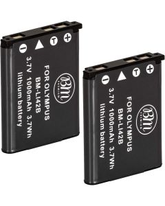 BM Premium 2-Pack of LI-42B Batteries for Olympus Stylus 1040, 1050W, 1060, 1070, 1200, 7000, 7010, 7020, 7030, 7040, Tough 3000, TG-310, TG-320, VR310, VR320, VR330 Digital Camera