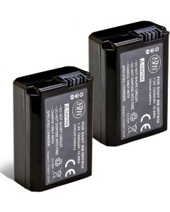 BM Premium 2 NP-FW50 Batteries for Sony A6100, DSC-RX10 IV, DSC-RX10 III, DSC-RX10 II, DSC-RX10, Alpha 7, Alpha 7R, a7, a7R, a7R II, a7S, a7S II, a3000, a5000, a5100, a6000, a6300, a6500 Cameras
