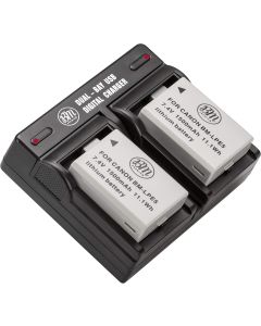 BIG MIKE'S ELECTRONICS 2 Pack of LP-E5 Batteries and USB Dual Battery Charger Kit for Canon EOS Rebel XS, Rebel T1i, Rebel XSi, 1000D, 500D, 450D, Kiss X3, Kiss X2, Kiss F Digital SLR Camera